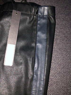 Legging En Cuir D'agneau Bicolore J. Sebastien Vassal - Taille W28 (38), Neuf Avec étiquettes, Luxe
