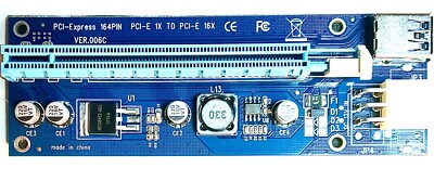 PCIe Extension PCI-E 1X to 16X 164PIN  Power GPU risers/adapters. Set Of 5.