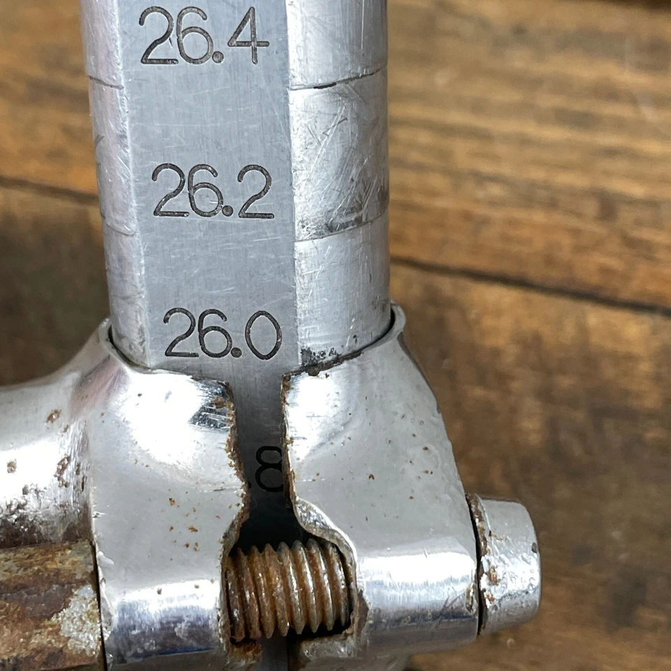 Estampilla vintage Cinelli vástago de acero Milano PIEZAS pista carrera cuello ovalada Italia eroica Foto 4 de 4