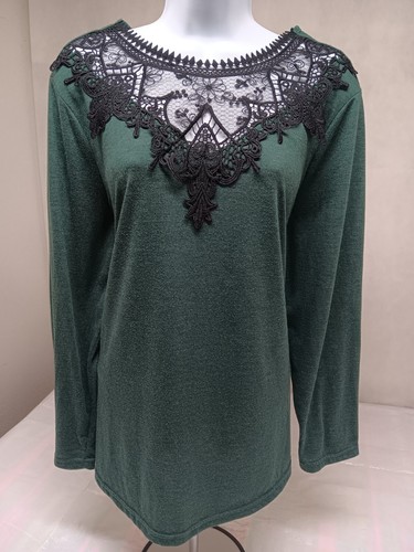 Haut Femme Manches Longues En Dentelle Marron - Style Blouse Décontractée - Occasion Très Bon état