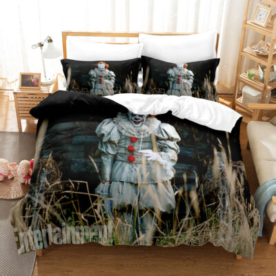 Clown Pennywise Bettwäsche Set 07 Kissenbezüge80x80 Anpassbar Bettbezug 135x200