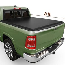 8 Ft Soft Roll-up Tonneau Cover For 2003-2024 Dodge Ram 1500 2500 3500 Truck Bed