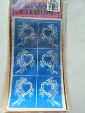 Armour Rub N Etch Stencils hearts and flowers glass acid etching
