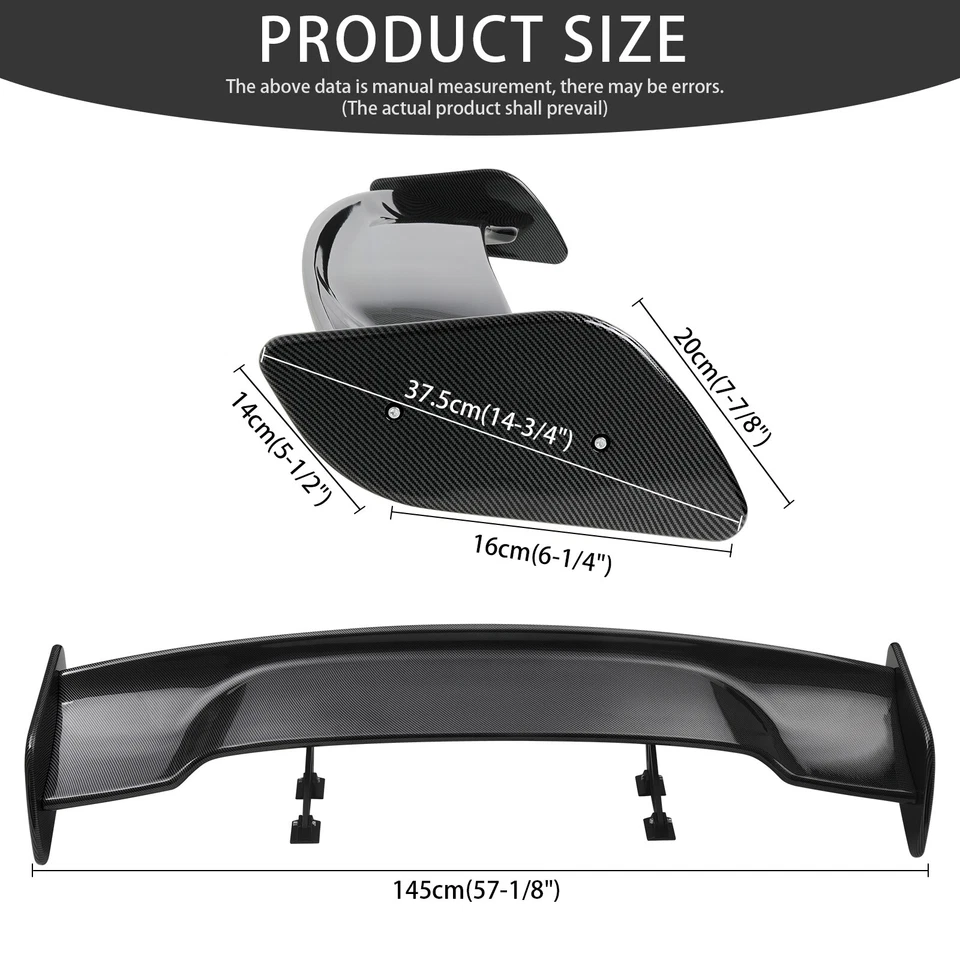 Alerón trasero de fibra de carbono para Ford Mustang GT500 Shelby 57" Racing GT Wing Foto 2 de 4