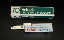 SCHICK VTG INJECTOR 10 BLADE DISPENSER JPN MARKET Made In Canada UNUSED COND.#18