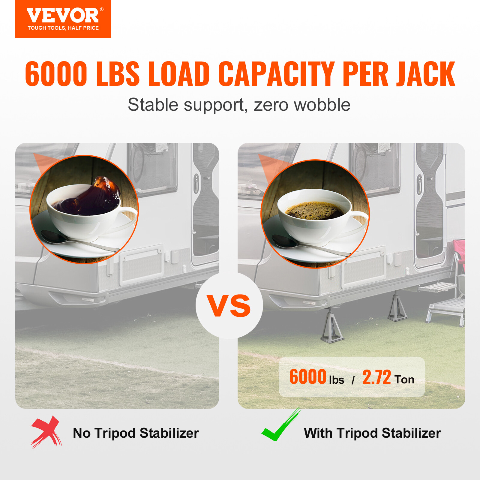 VEVOR RV Stack Jacks Trailer Stabilizer Travel Camper Leveling Jack 4