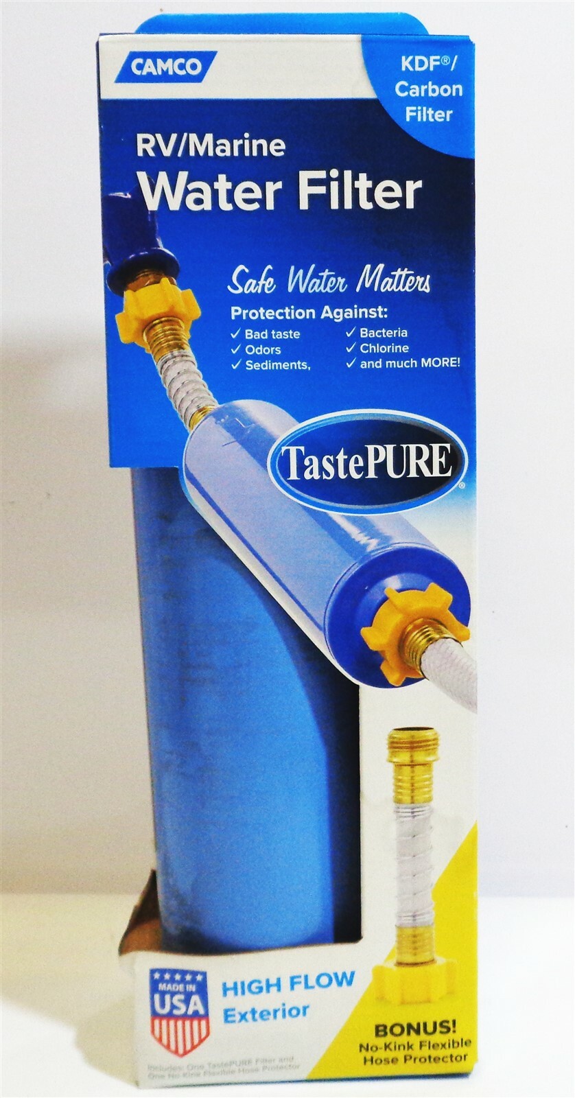 CAMCO 40043 Tastepure Water Filter RV/Marine KDF/Carbon High Flow
