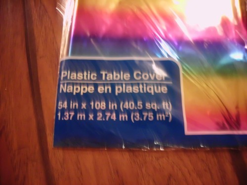 Set of 2 NEON plastic table cover, New - Picture 2 of 2