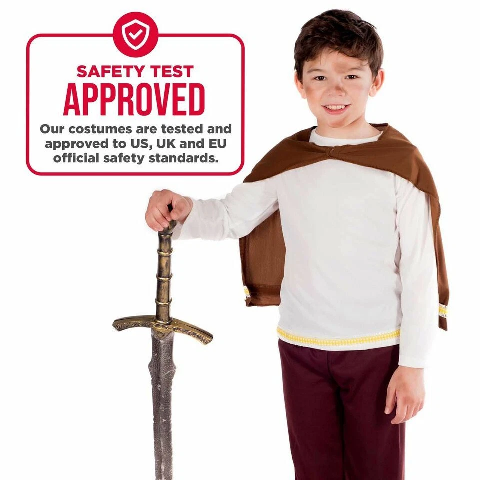 Disfraz Vikingo Niños Guerrero Nórdico Histórico Medieval Traje Halloween Foto 3 de 4