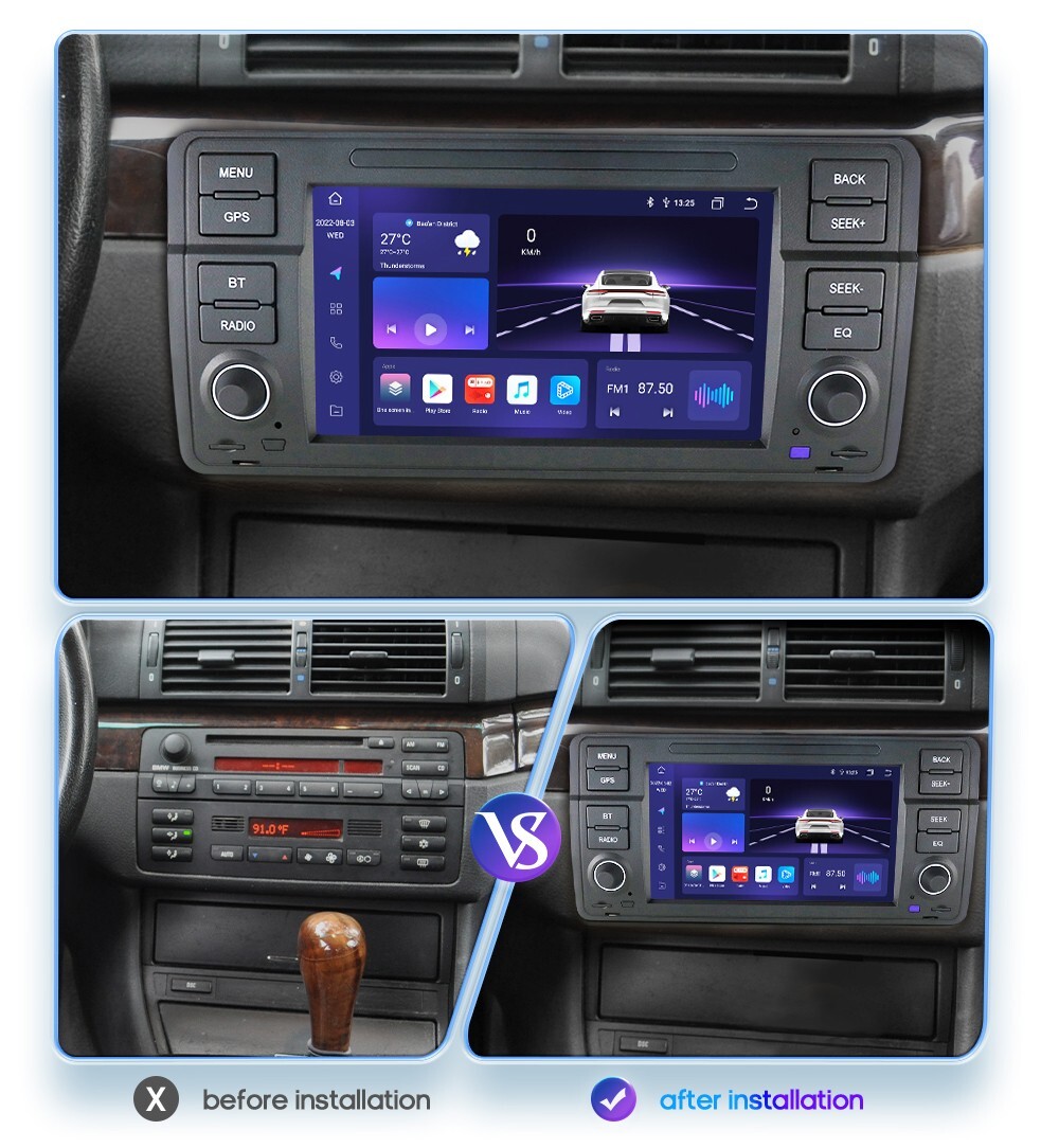 7" 4+64GB Android 12 GPS Navi Autoradio für BMW E46 Carplay DSP DAB+