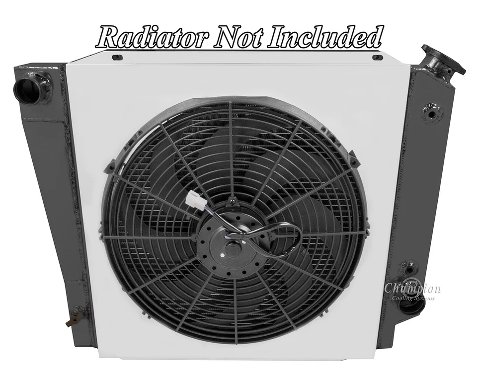 Cubierta de aluminio Champion con ventilador de 16" para motor Ford Bronco V8 1966-1977 Foto 3 de 4