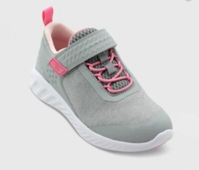 Kids' Jet Power Strap Sneakers Grey/Pink - All in Motion - SIZE 4