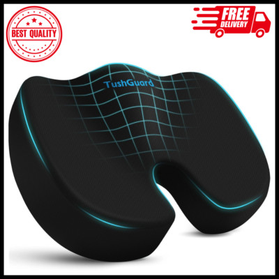 Tushguard Seat Cushion for Office Chair Memory Foam Non-Slip Cushion Back, Relie