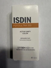 ISDIN FOTOULTRA 100 ACTIVE UNIFY COLOR SPF 50+ SUNSCREEN 50ml Original.