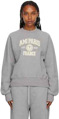 AMI ALEXANDRE MATTIUSSI Gray Ami Paris Sweatshirt L82310 AMI ALEXANDRE MATTIUSSI Gray Ami Paris Sweatshirt L82310