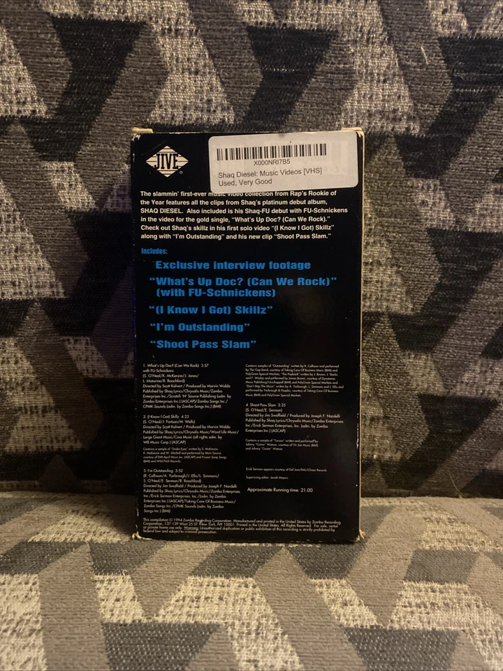SHAQ DIESEL Shaquille O’Neal Rap Videos VHS 1994 MTV Rare NBA Magic TESTED PLAYS - Image 3 of 4