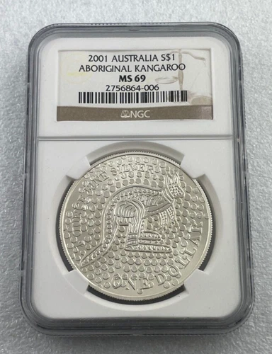 2001 Australia Kangaroo 1oz 999 Silver $1 Professionally Graded NGC MS69