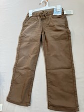 Cat  Jack Boys Brown Chino Pants Drawstring Cotton Blend Elastic Waist Pockets