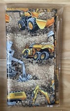 1 x metre Nutex 100% cotton construction trucks diggers fabric beige