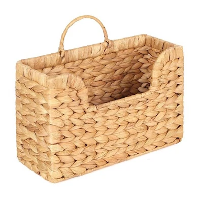 Handwoven Water Hyacinth Wall Magazine Holder - Hanging Organizer for Mail,3894 - Image 1 of 4