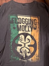 Flogging Molly Celtic Punk Band Faded Black L Shirt Irish American Rock Y2K