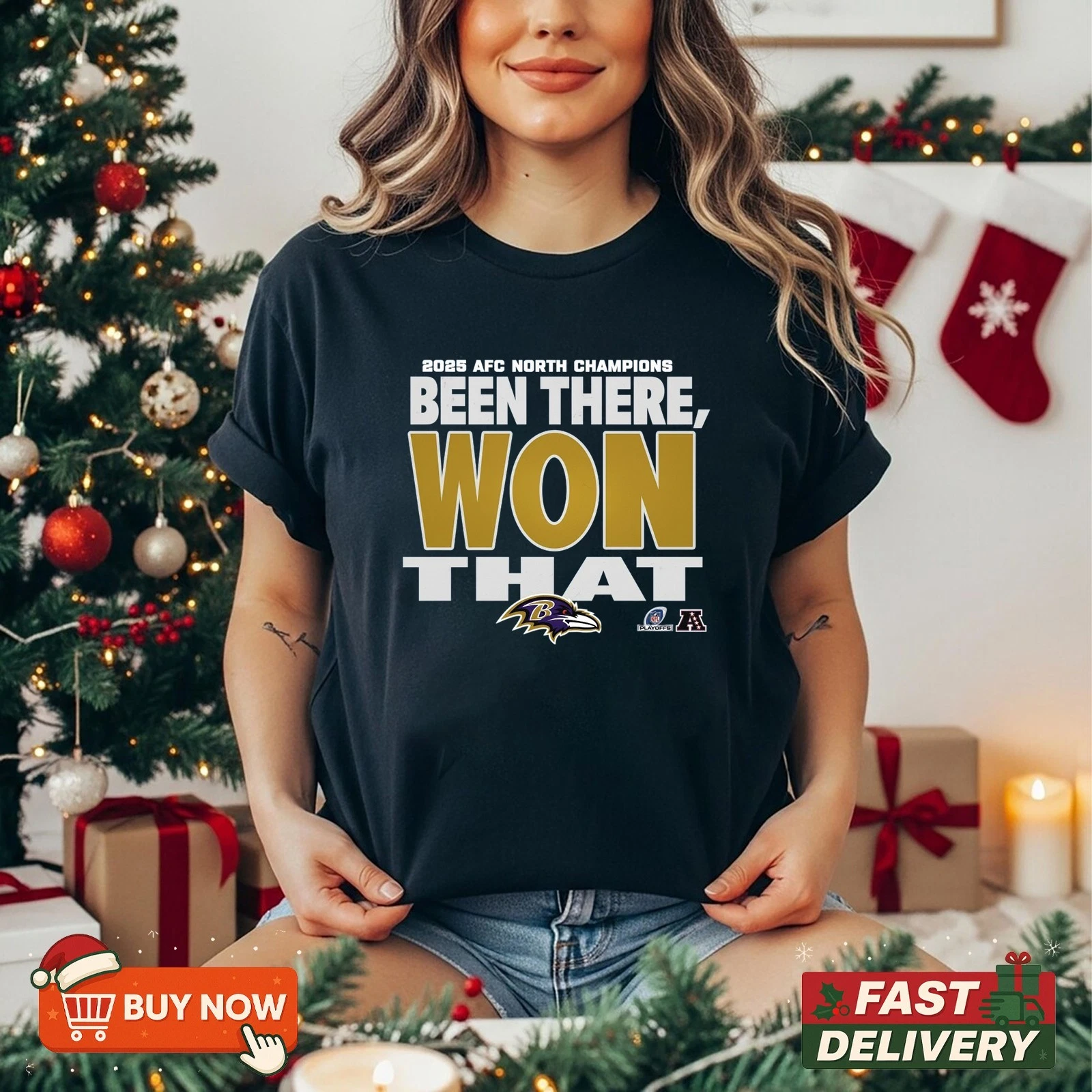 Baltimore Ravens AFC North Division Champions 2025 TShirt