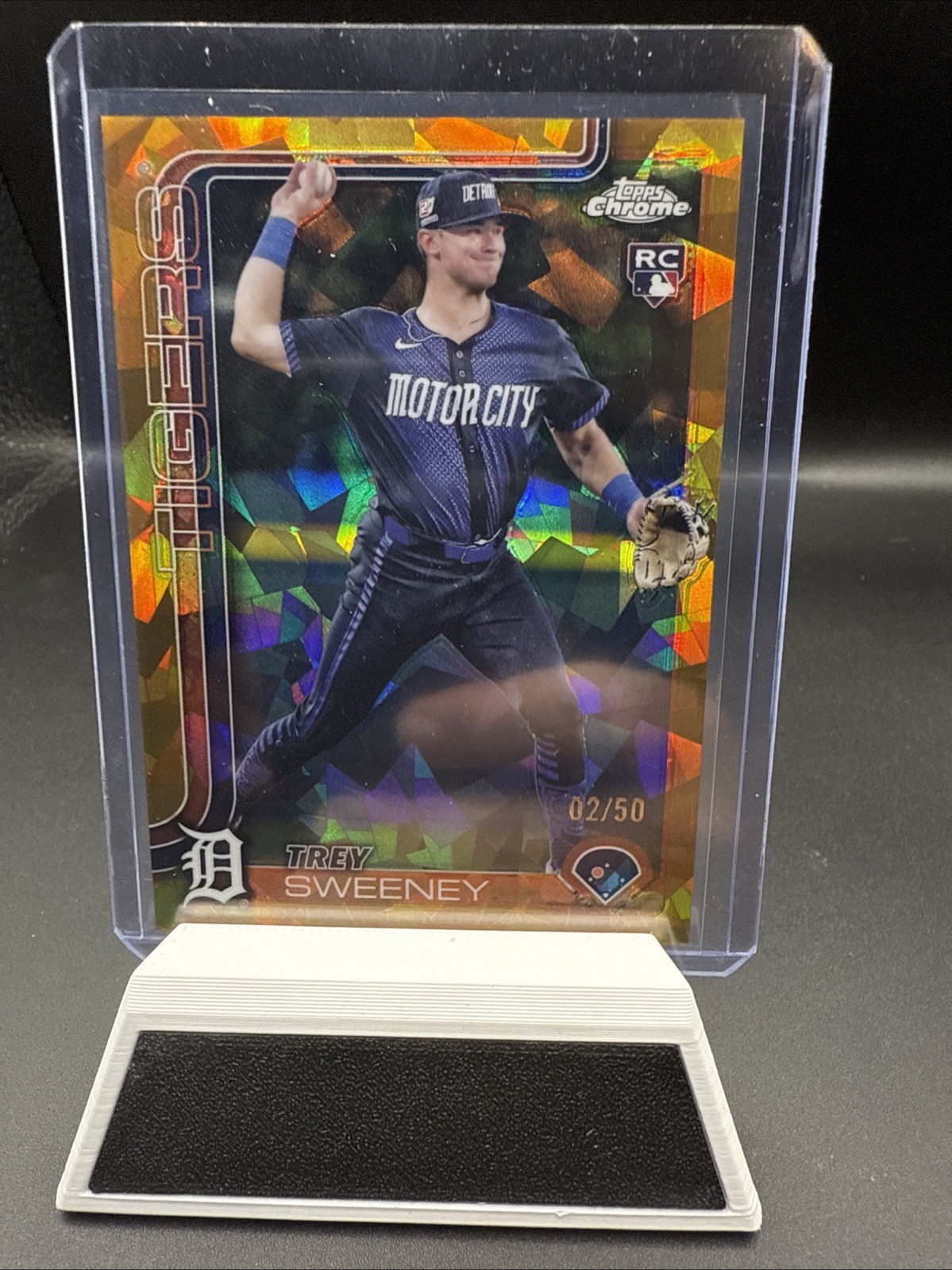 2025 Topps Chrome Sapphire Trey Sweeney Gold Refractor /50 Tigers #6 Rookie RC