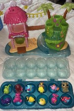 12 Hatchimals Lot w/Tropical Island Musical Playset Colleggtible Egg Crate ST
