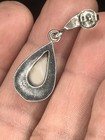 Vintage 925 Sterling Silver Pink Mother Of Pearl & Marcasite Dangle Earrings — photo 5