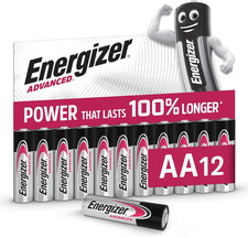 Energizer Advanced - AA Batteries (12 Pack) - Double a Battery 1.5V - up to 100%