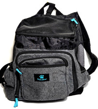 TOP PAW PET CARRIER Backpack Grey Black Mesh Breathable Small Dog or Cat CLEAN