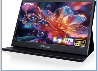 15.6'' Portable Monitor 1080P FHD IPS USB-C/HDMI Display Ultra-Slim 2nd Screen PC