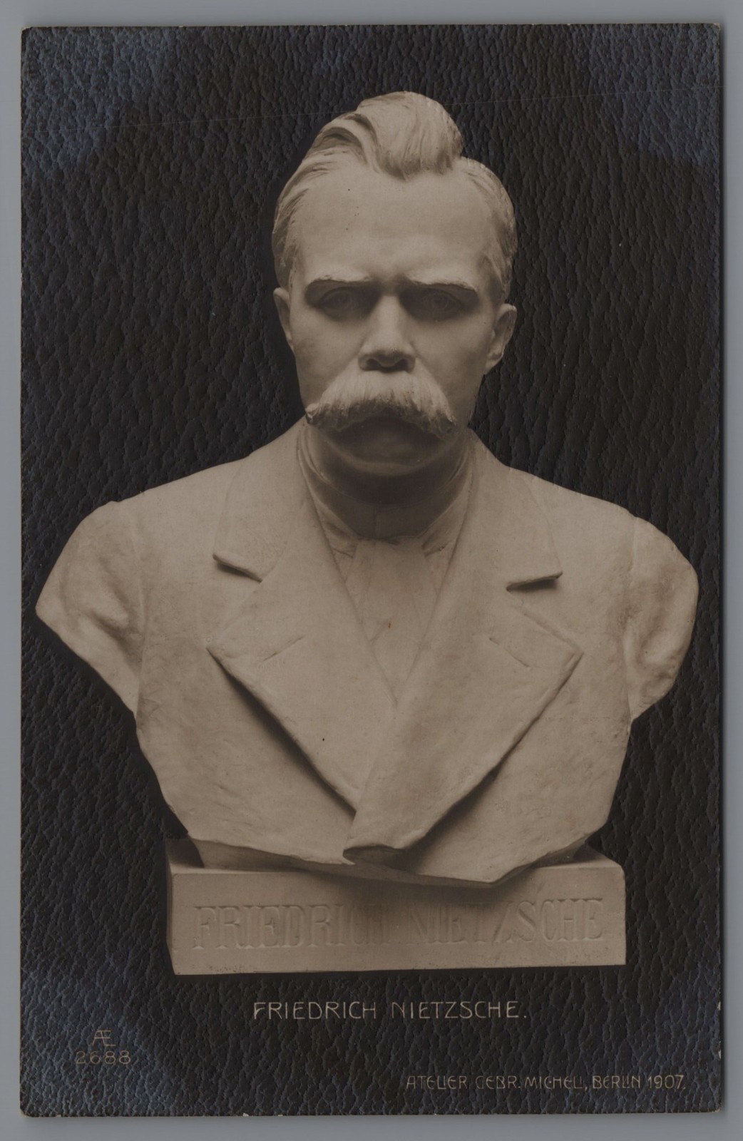 Germany Atelier (studio) Berlin 1907 FRIEDRICH NIETZSCHE Marble Bust RPPC F1