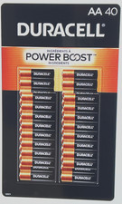 New Duracell AA Batteries 40 Count Coppertop Alkaline 1.5V Power Boost