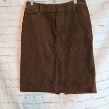 Ralph Lauren Vintage 100 Cotton Chocolate Corduroy Knee Length Skirt Sz 6