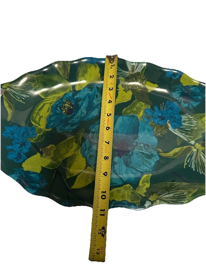 OpalHouse Melamina Azul y Verde Diseño Floral con Asas, 20x11”, Fiesta Tiki Foto 4 de 4