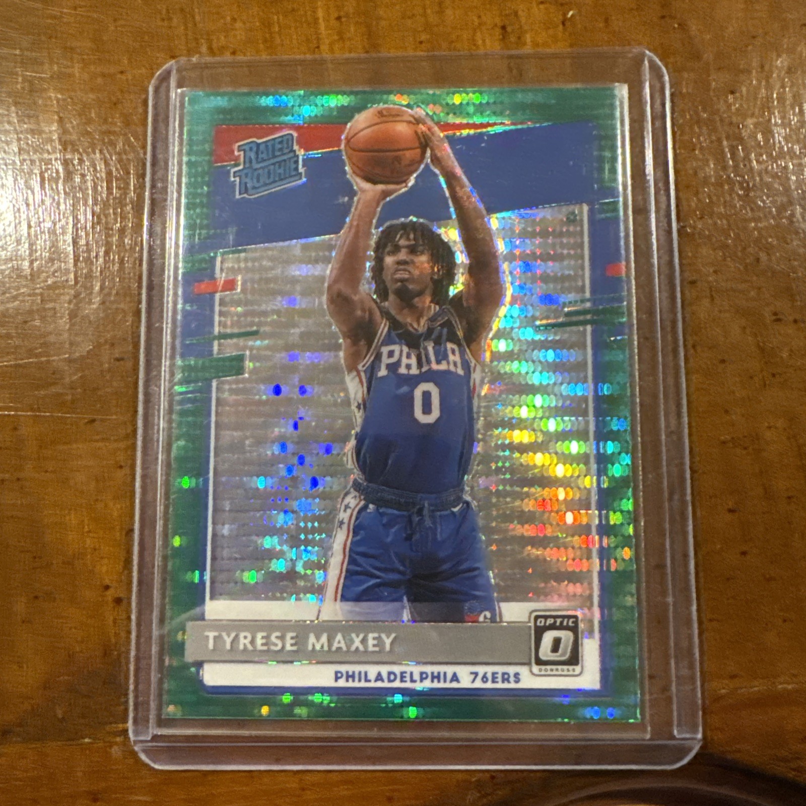 Tyrese Maxey 2020-21 Donruss Optic #171 Green Pulsar Rated Rookie RC