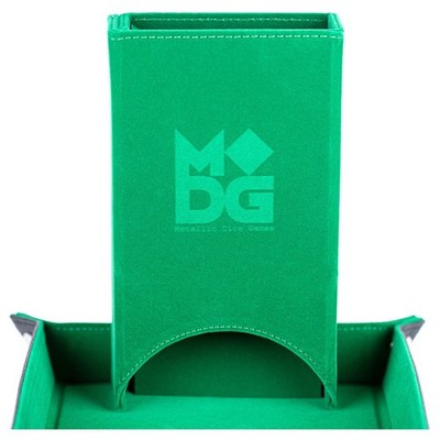 LIC545 Fanroll by MDG Dice Tower: Fold Up Velvet Green