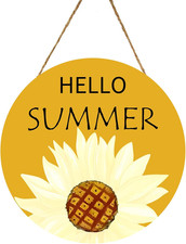 Summer Decorations for Home, Hello Summer Decor Wreaths for Front Door, Rustic W