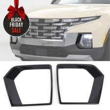 For 2022-2023 Hyundai Santa Cruz Carbon Fiber Front Bumper Fog Light Cover Trim