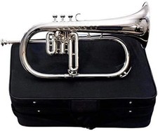 HAHAPA HANDMADE 3VALVE SILVER FLUGEL HORN BRASS MADE FREE CUSTOM DUTY FOR USA