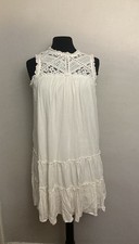 Xhilaration White Dress crochet Hippie Boho Medium NWT