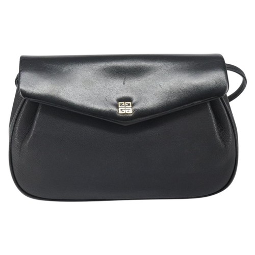 Givenchy Vintage 4G Shoulder Bag Leather Black Leather