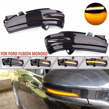 2x Sequential LED Side Mirror Turn Signals - 12V, 2400LM, smoked lens, Pair