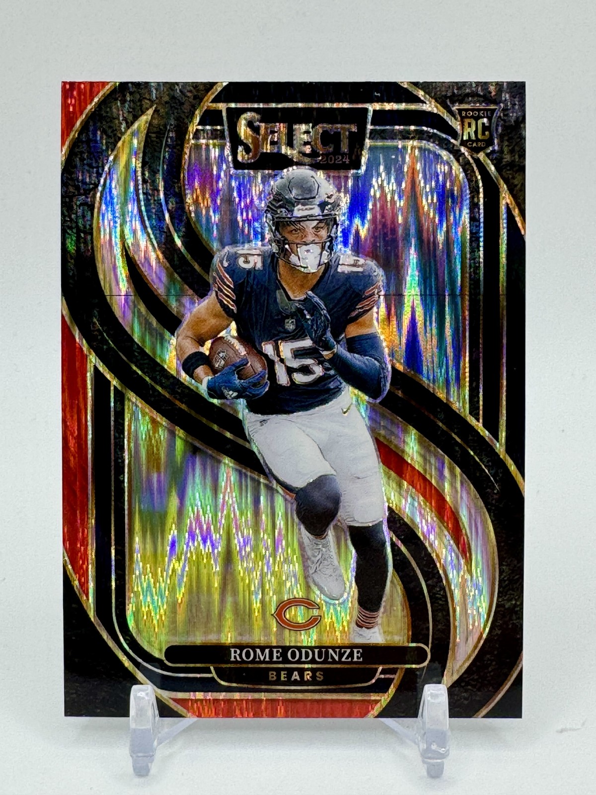 2024 Panini Select #136 Rome Odunze Black & Red Prizm Shock