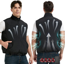 4 Fans-12V Cooling Vest for Men Air Conditioner Vest for Outdoor Body Cooling wi