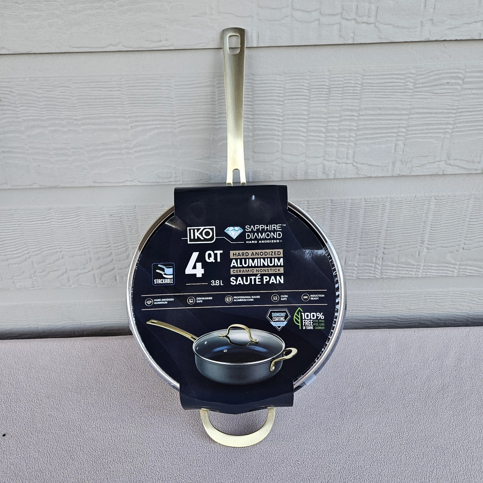 IKO 4Qt Hard Anodized Aluminum Ceramic Nonstick Saute Pan Dishwasher Oven Safe