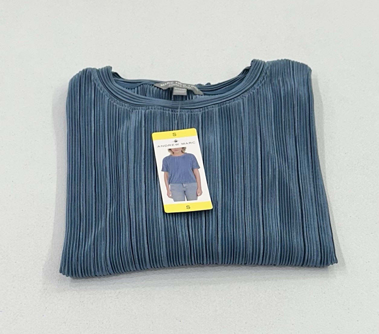 Marc New York Women's Short Sleeve Blouse, Light Blue, Size S