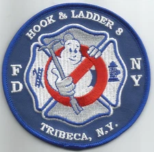 New York City  Hook & Ladder - 8 "Tribeca - Ghost" (4" round size) fire patch