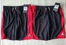 2 PAIR of 45B486-KR5 Nike Jordan Girls Large 12-13 YRS Jumpman Shorts Black Red
